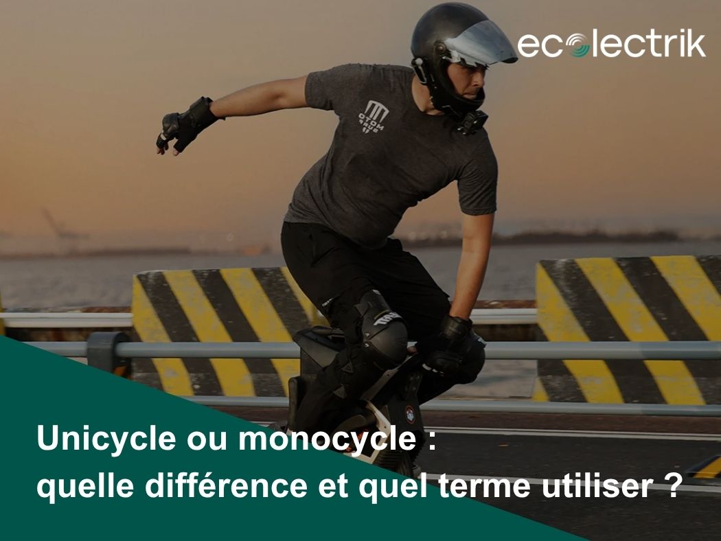 Un utilisateur circulant en monocycle électrique sur un chemin urbain