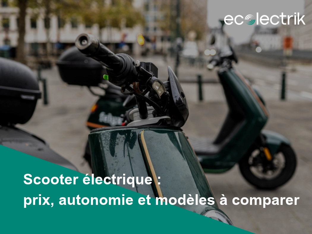 Scooters électriques verts stationnés en ville, en couverture du guide sur les prix, l’autonomie et les modèles à comparer au Québec.